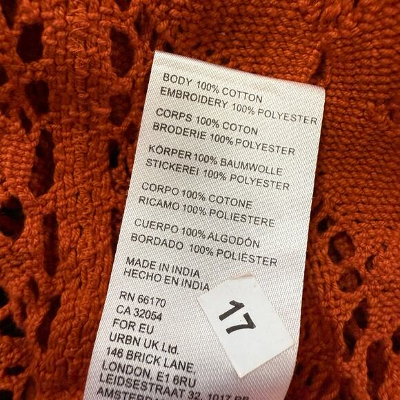 Free People kimono crochet floral embroidery all tous kaftan wrap duster - Picture 9 of 10